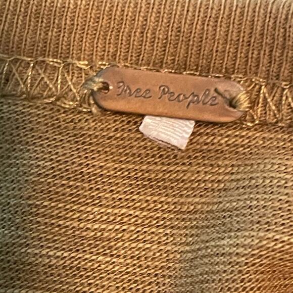 Free People Hand Me Down Moss Embroidered Collar Top M/L - Picture 4 of 13